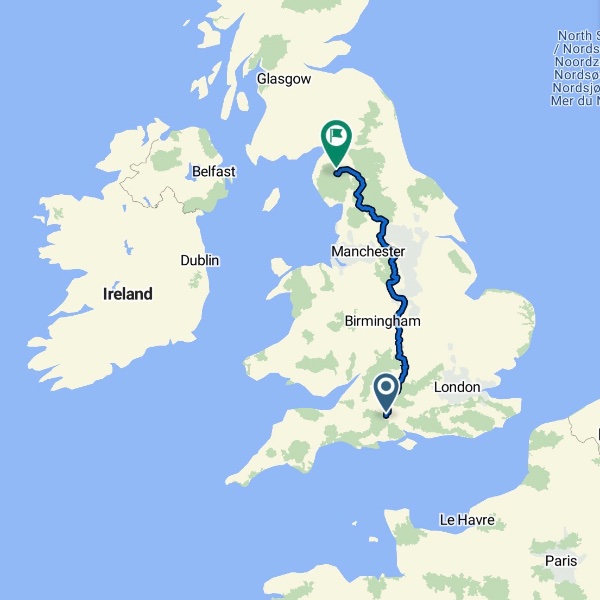 Way of the Rings - A cycle route map from The Lake District to Stonehenge